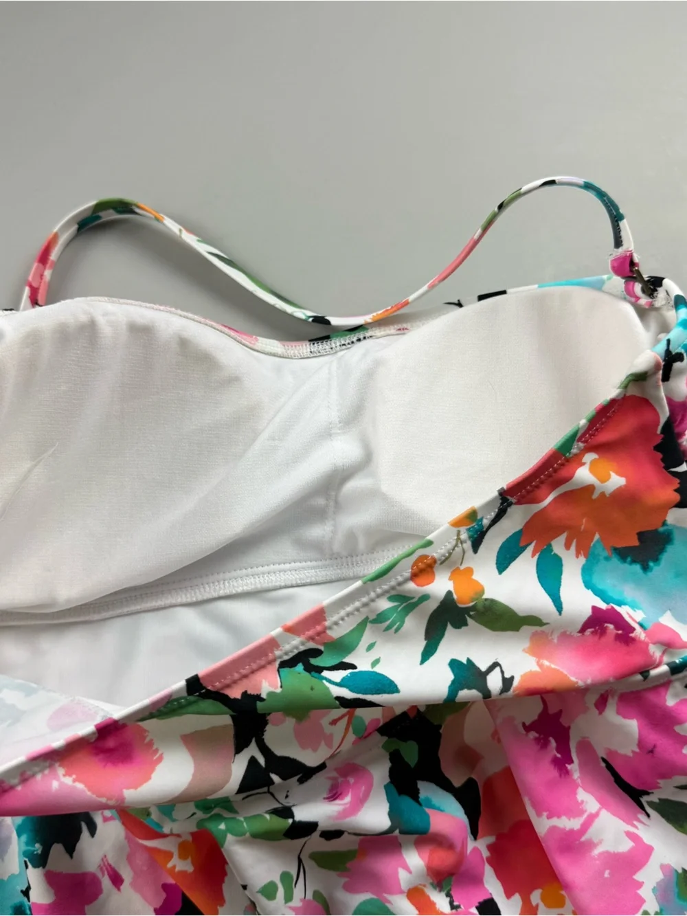 Island Escape Honey Bloom Floral Tiered Ruffle Tankini Swim Bathing Suit Top 12